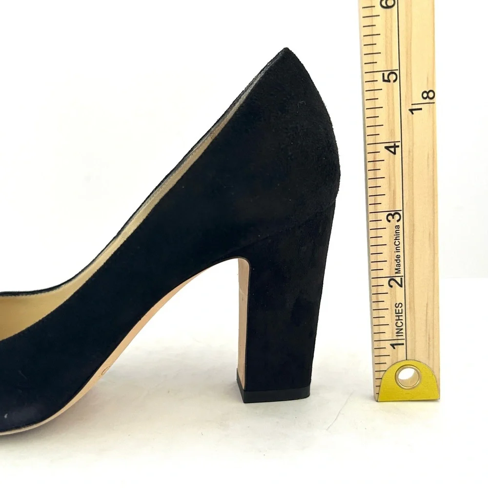 Jimmy Choo Billie Suede Pumps Block Heel Round Toe Minimalist Size US 5 EU 35 - Picture 14 of 14